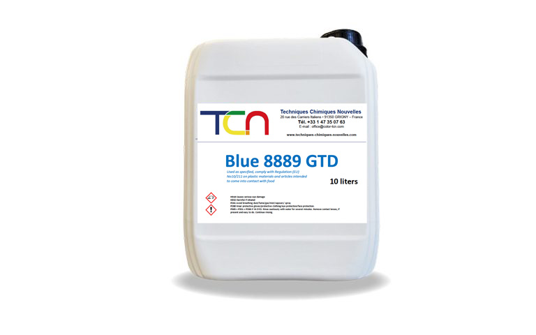 TCN GTD Food Contact Dye Blue 8889 for 3D printed polymer parts